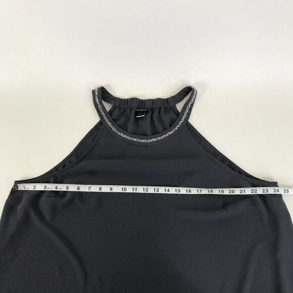 Torrid Embellished Neck Crepe Tank Top Women's Plus Size 3/3X Gray Silver Beaded - Picture 5 of 10